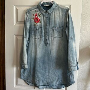 Denim Embroidered Tunic